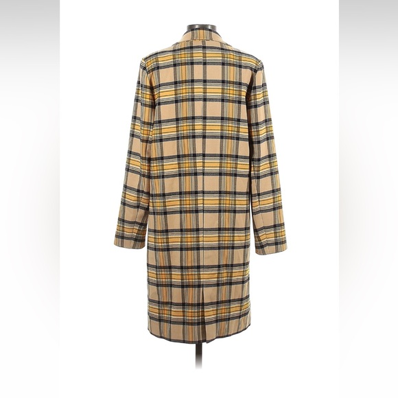 Skies are Blue Yellow Neutral Plaid Coat - Picture 4 of 4